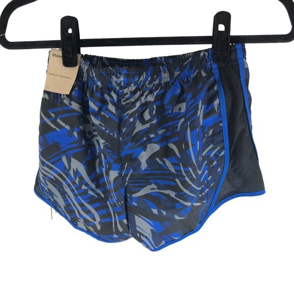 Nike Girls Dri-FIT Tempo Running Shorts Standard Fit Blue/Black Camouflage M - Picture 4 of 7